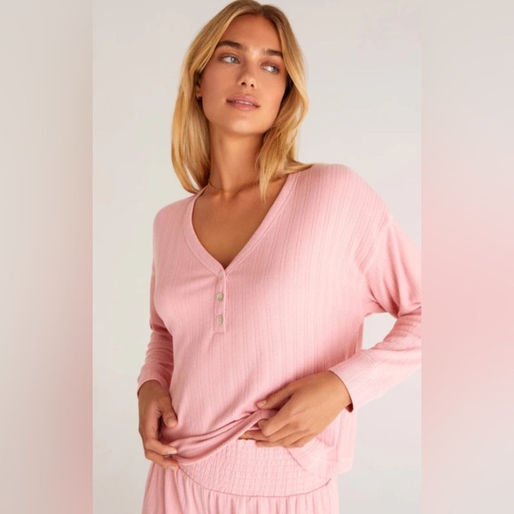 🆕 Z SUPPLY The Blush Dusk Pointelle Top SZ LG - Picture 1 of 5